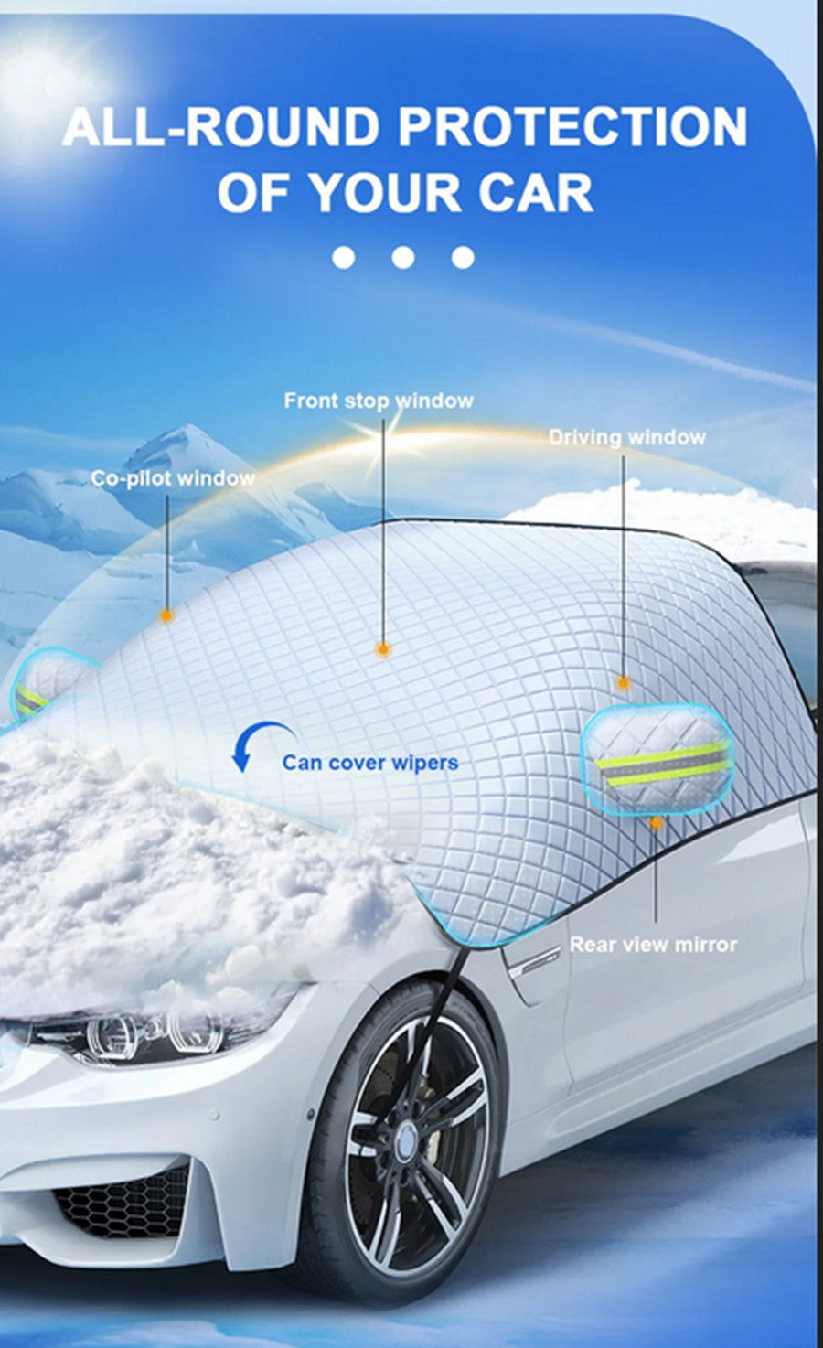 Magnetic Car Cover Window Windshield Ice Frost Snow Shield Protector Thicken Q