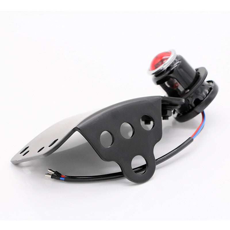 Motorcycle LED Coffee Racing Car Metal Brake License Plate Taillight Red Indicator × 1- n