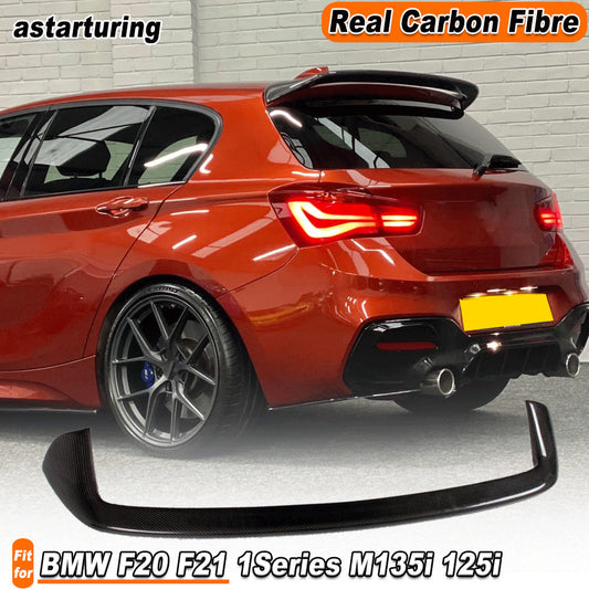 for BMW F20 F21 1Series M135i 125i 12-14 REAL Carbon Rear Roof Spoiler Wing Lip