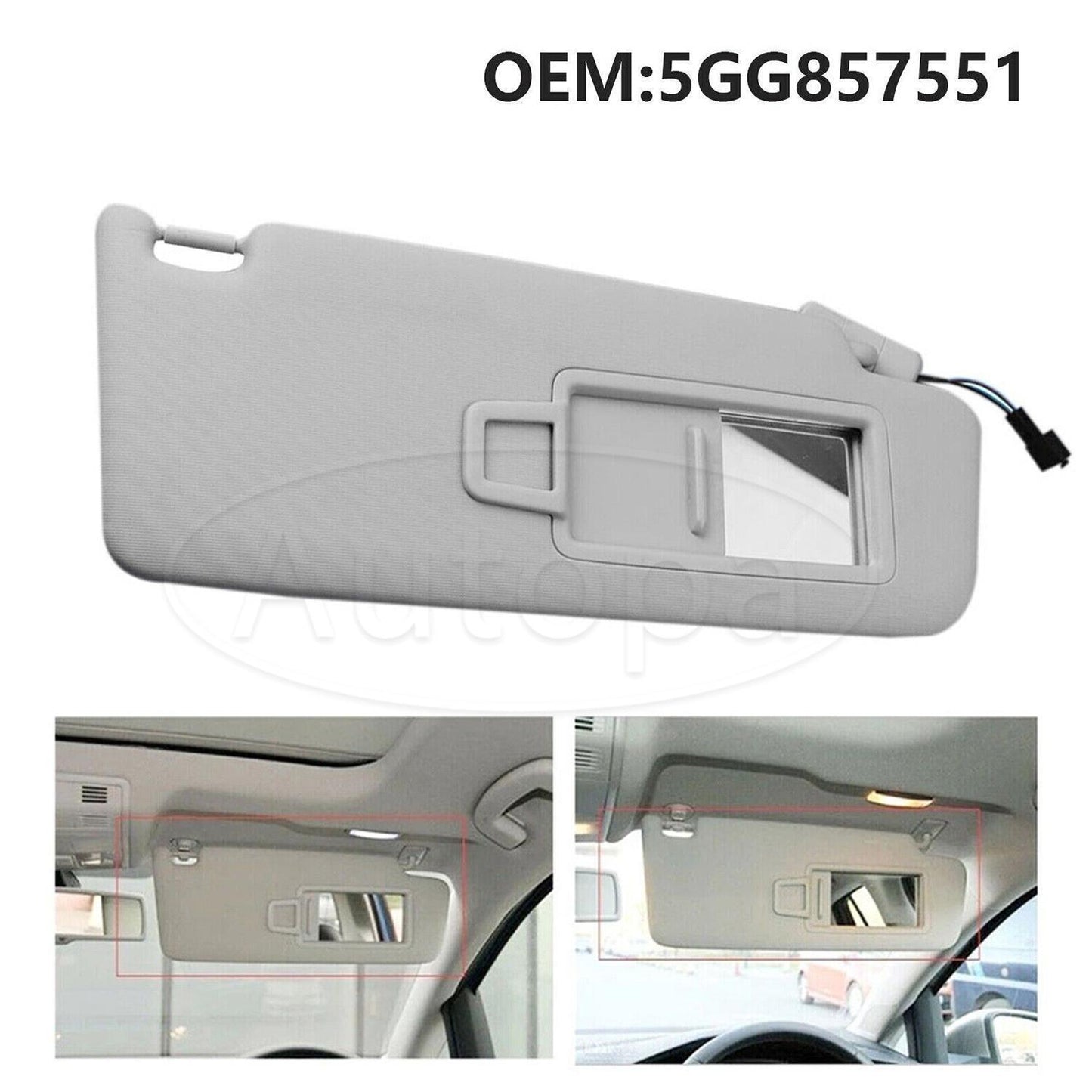Front Sun Visor Panel W/Makeup Mirror for Jetta for Golf 7 MK7 T-Cross for Passat B8 NEW