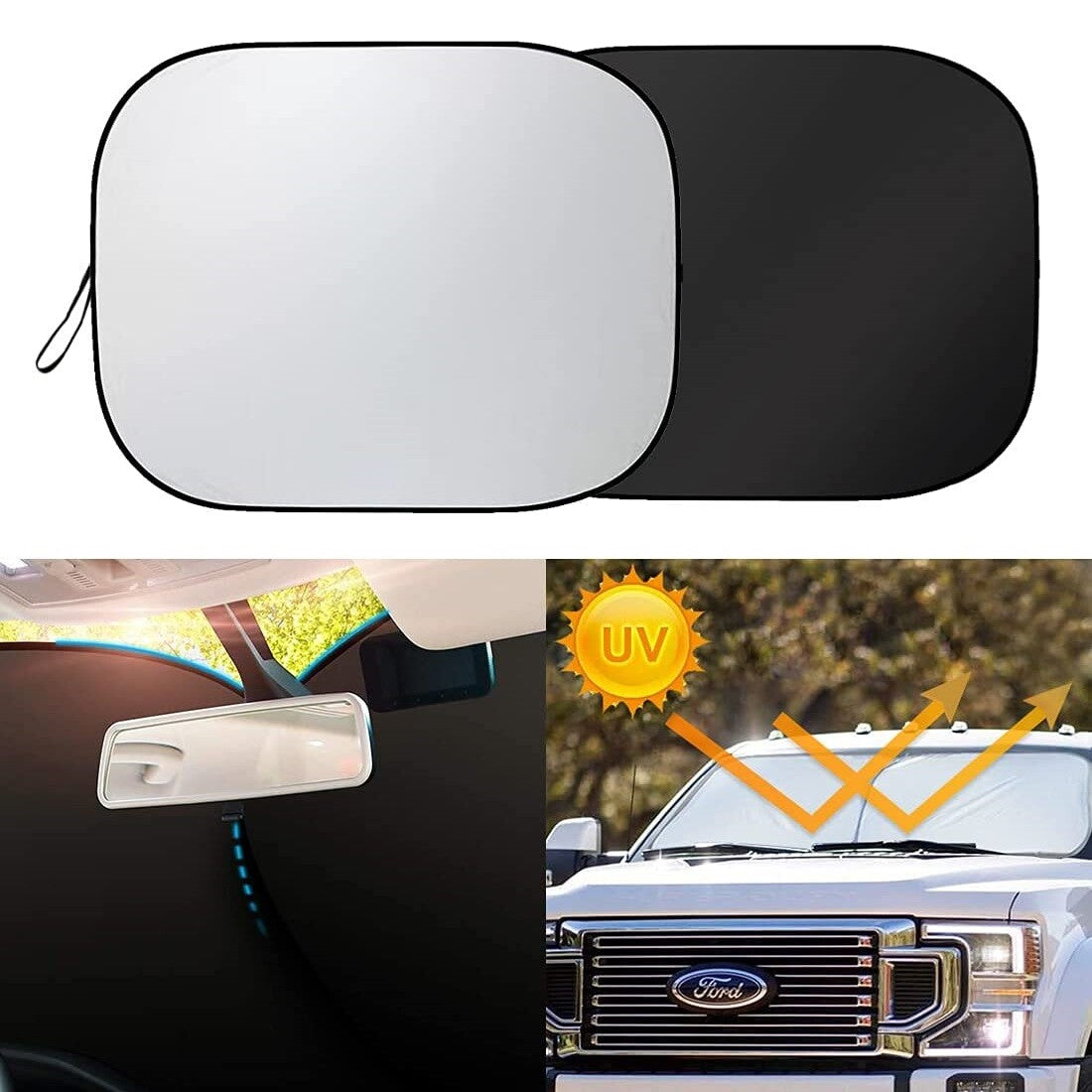 2-Piece Foldable Window Sunshade for Audi SUVs - n