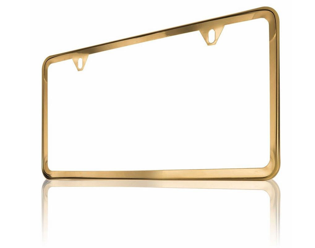 1 piece car license plate frame cover cap rear boot trunk gold suitable for Toyota