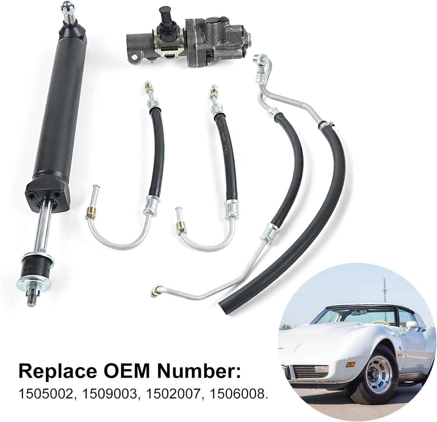 For 1963-1979 for Chevy for Corvette Small Block Power Steering Kit Cylinder  Hose Kit