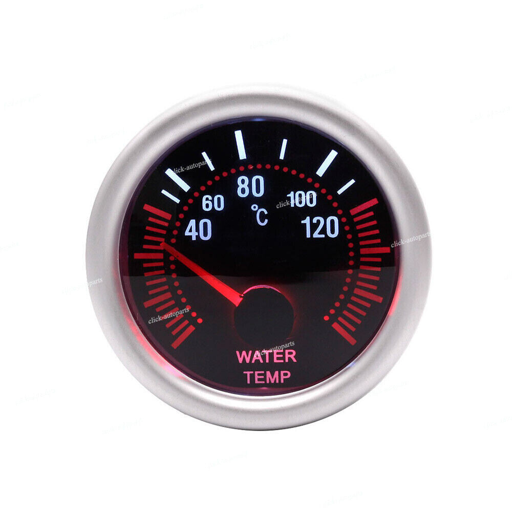 1Pcs Universal Smoke Lens LED Car 2 52mm Water Temp Temperature Gauge Meter 12V Q