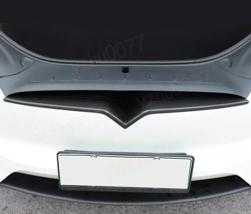 For 2012-2021 for Model S Carbon Fiber Front Bumper Middle Grille Cover Trim n
