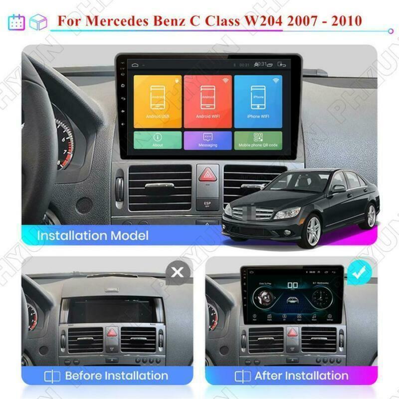 07-10 9 for Mercedes C Class W204 S204 Car Radio GPS Navi Carplay Android 10.1