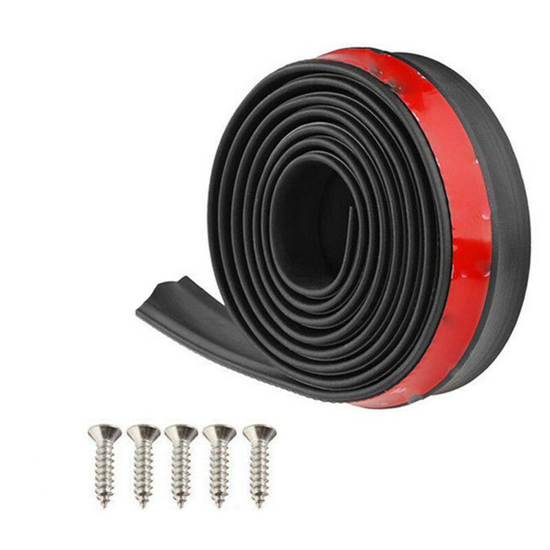 Car Front Side Bumper Lip Splitter Rubber Protector Spoiler Valance Chin Black