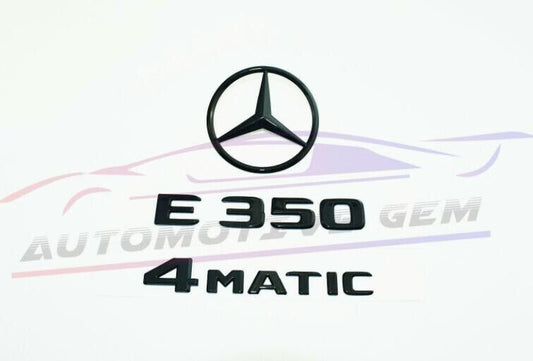 E350 4MATIC rear star badge, glossy black lettering badge for AMG for Mercedes W212