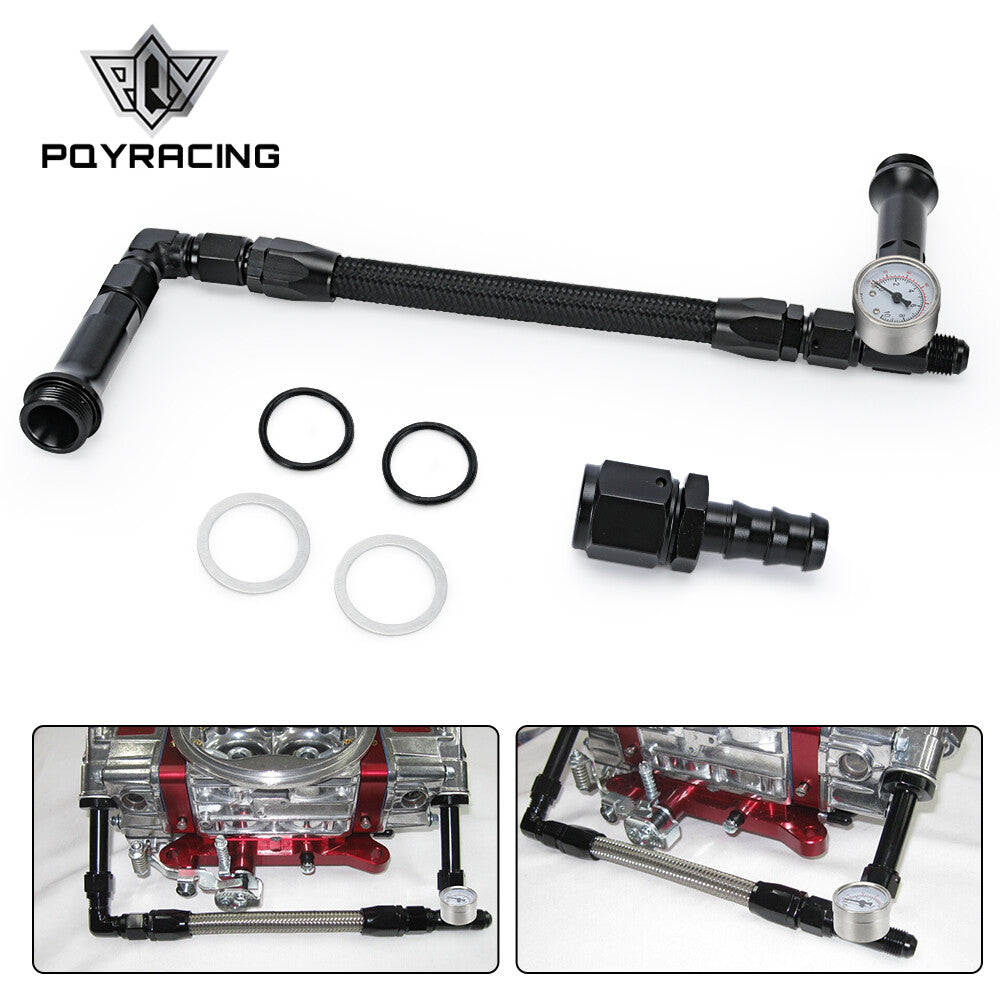 Braided AN6 Dual Feed Carb Fuel Line Kit Double Pump For 4150 Holley Carburetor