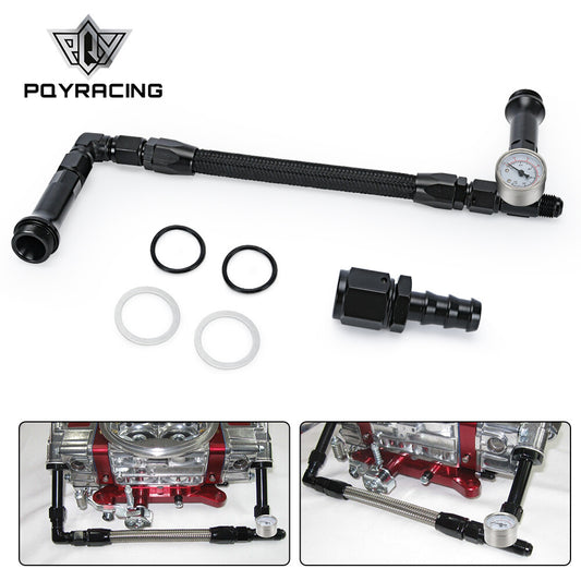 Braided AN6 Dual Feed Carb Fuel Line Kit Double Pump For 4150 Holley Carburetor