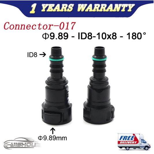2PCS New 9.89mm ID8 10x8 180¡ã Fuel Line Hose Pipe Quick Release Female Connector Q