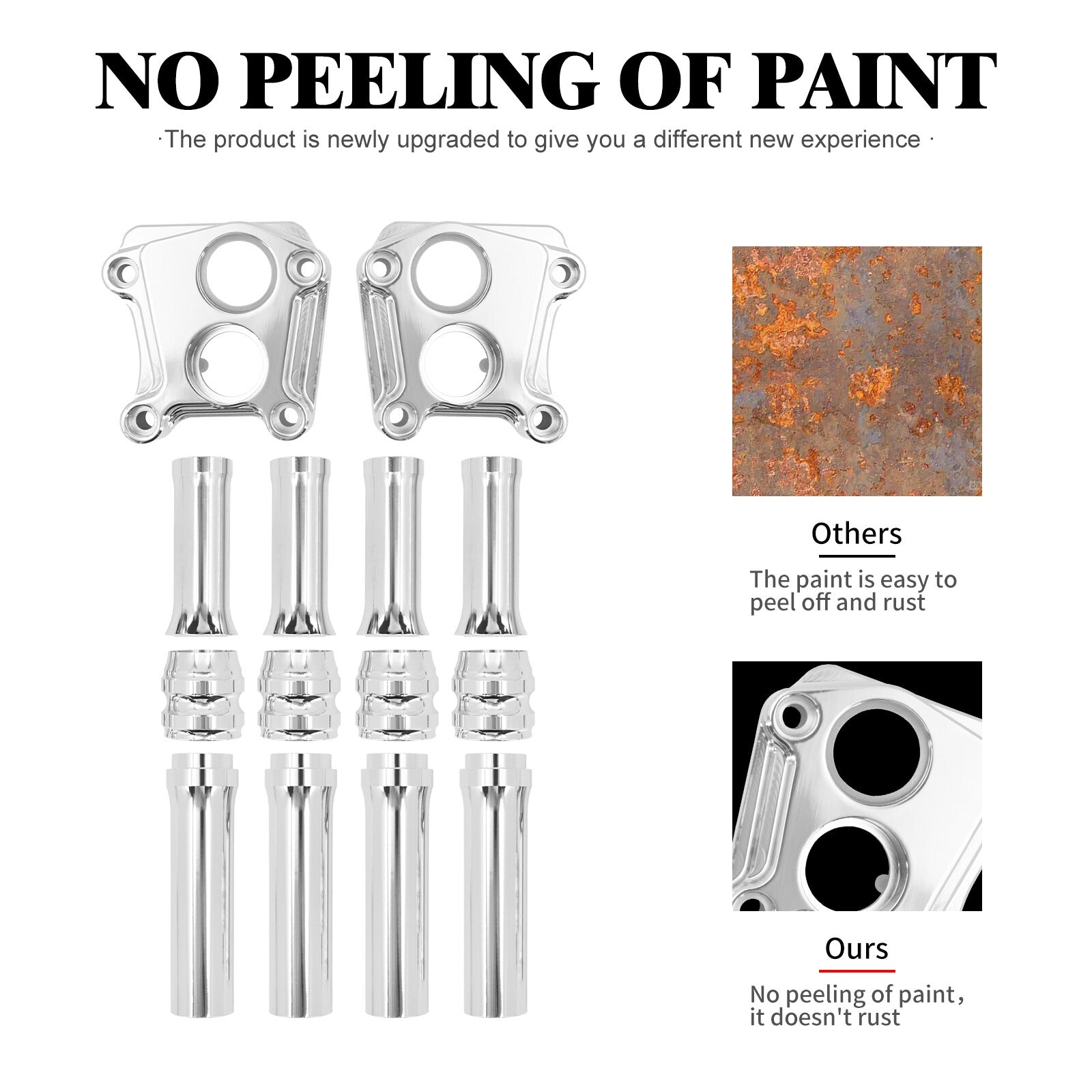 Chrome Engine Pushrod Tube Lifter Tappet Block Cover for Harley Touring Twin Cam Q