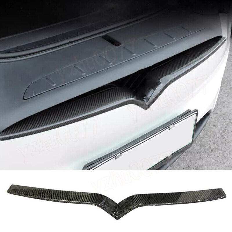 For 2012-2021 for Model S Carbon Fiber Front Bumper Middle Grille Cover Trim n