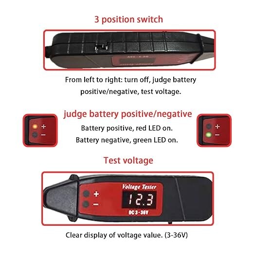 Car Voltage Detector Test Digital Display Circuit Tester Pen DC 3-36V Test Light