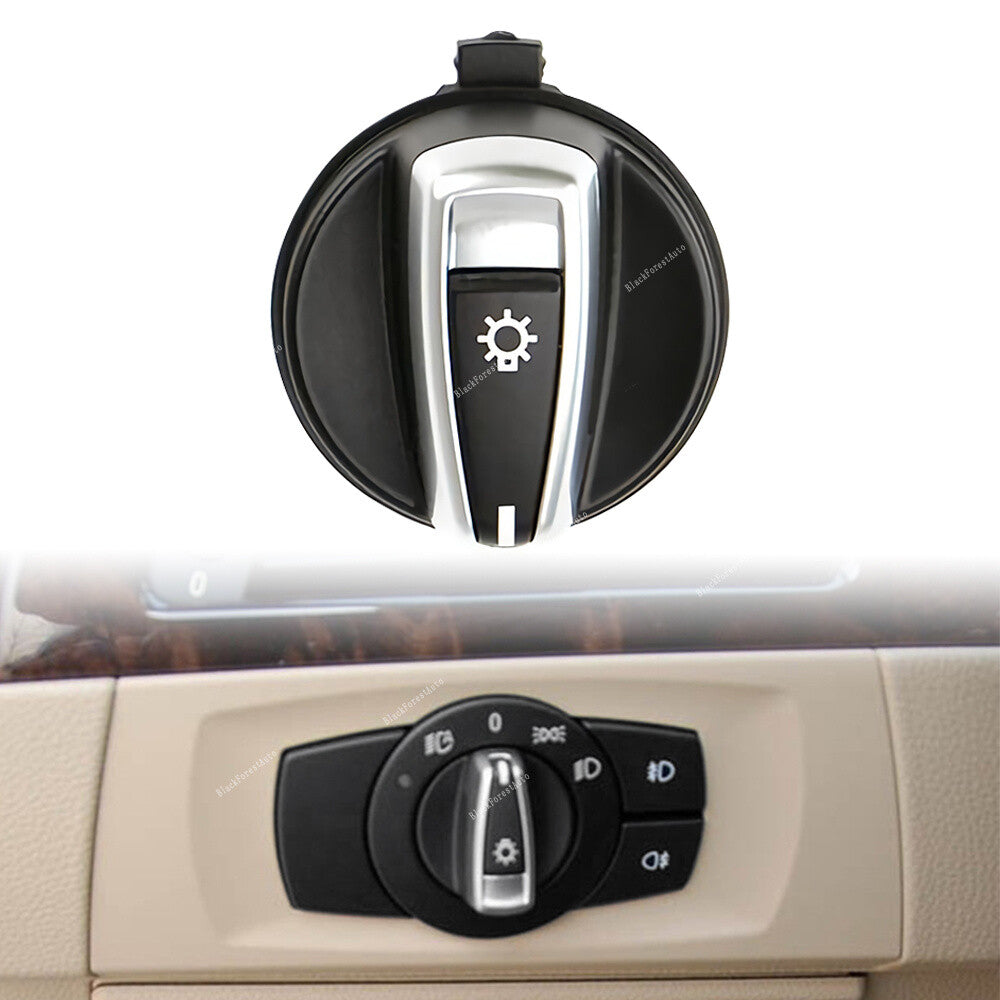 1 Pcs Car Headlight Switch Black Knob Button for BMW 1 E88 E82 3 E90 E91 X1 E84