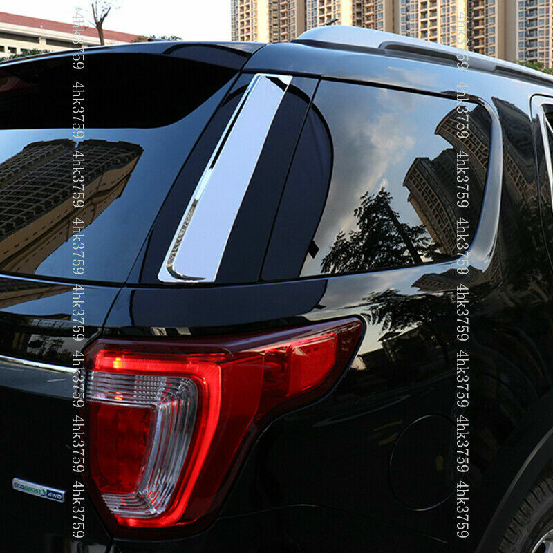 for Ford Explorer 2011-2019 Chrome Rear Trunk Window Triangle Molding Cover Trim