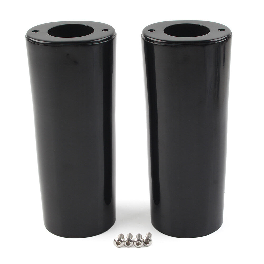 2 Extended Fork Slider Covers Fit for Harley Street Glide Road King Softail Black