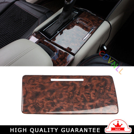 Interior Console Storage Box Cover Trim Fit for Cadillac XTS 13-17 Brown Wood