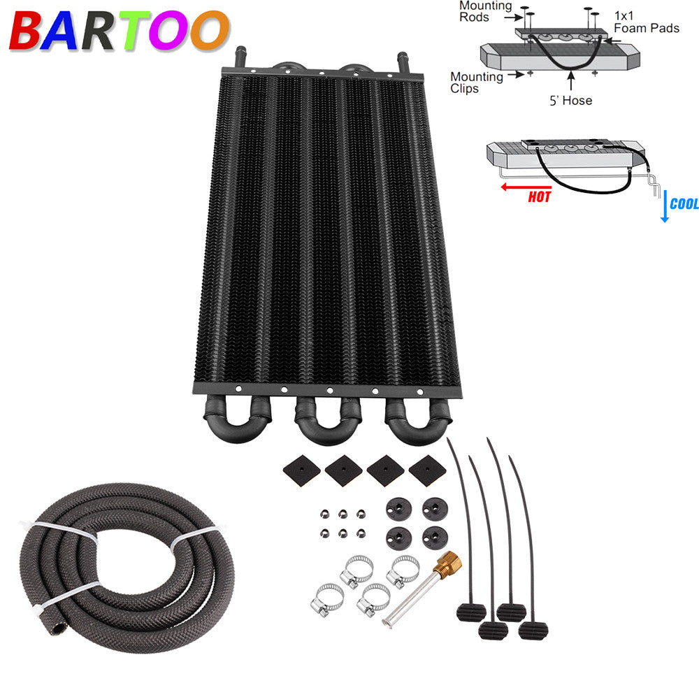 6 Rows Aluminum Remote Transmission Oil Cooler/Auto-Manual Radiator Converter Q