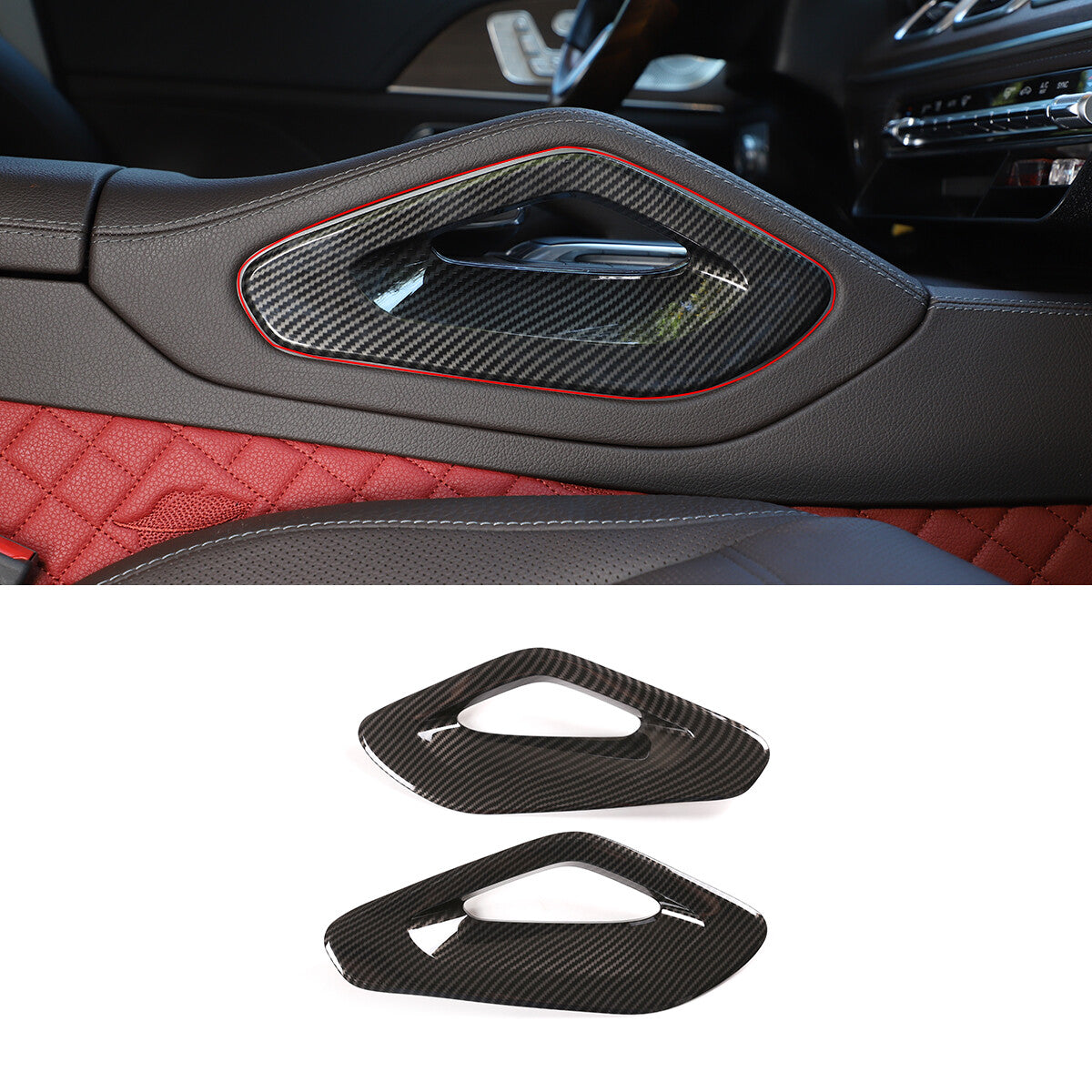 ABS carbon fiber AC button right panel decorative strip suitable for Corvette C8 2020-2023- v