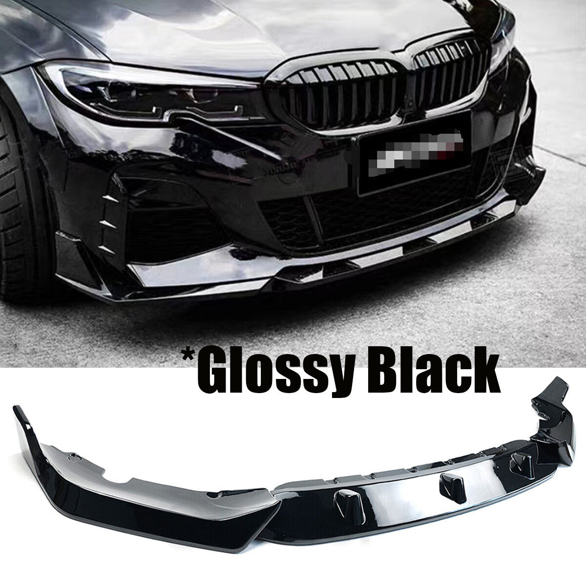 Front bumper splitter boiler kit for 19-22 for BMW G07 X7 M Sport Gloss Black Q
