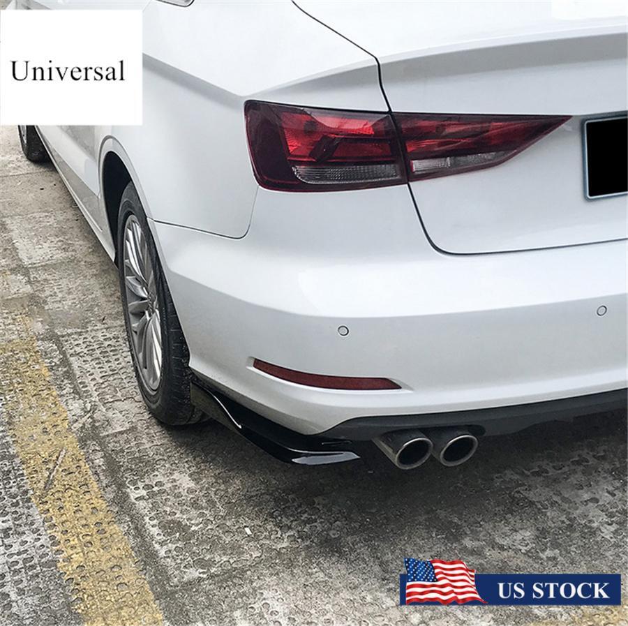 Car Rear Bumper Spoiler Canards Diffuser Lip Wrap Splitter Protector Guard Kits