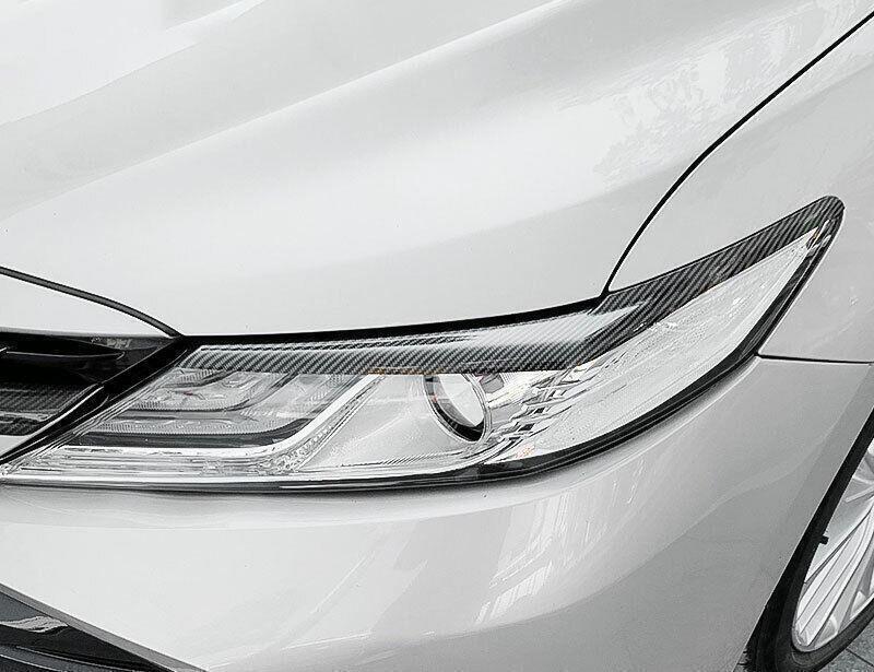 for Toyota for Camry 18-23 Carbon Fiber Headlight Lamp Eyebrow decor Cover trim 2PC