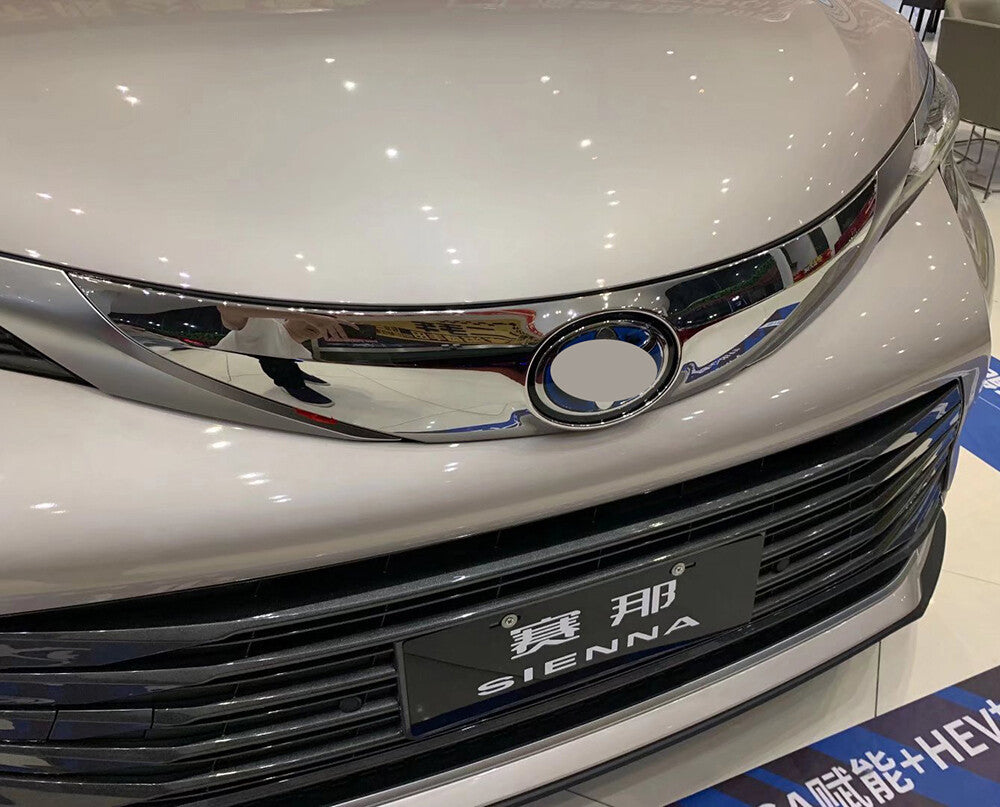 for Toyota for Sienna 2021-2023 Chrome Front Grille Car Logo Panel Frame Cover Trim