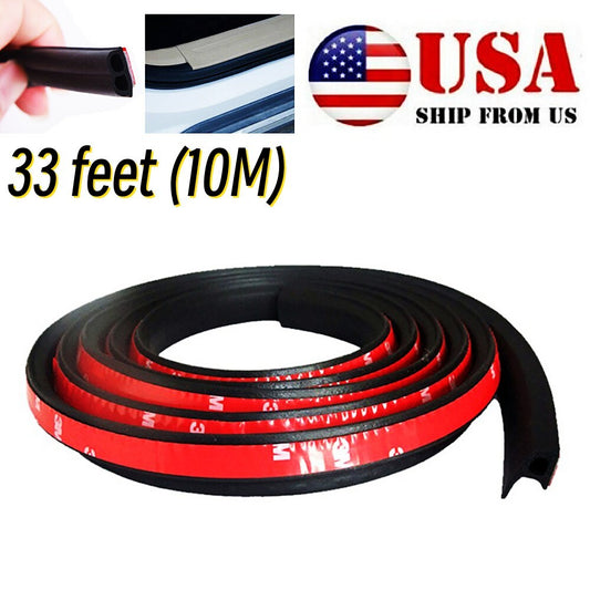 US 10m 33ft Universal Rubber Automotive Door Seal Hollow Edge Protection Dustproof Kit n
