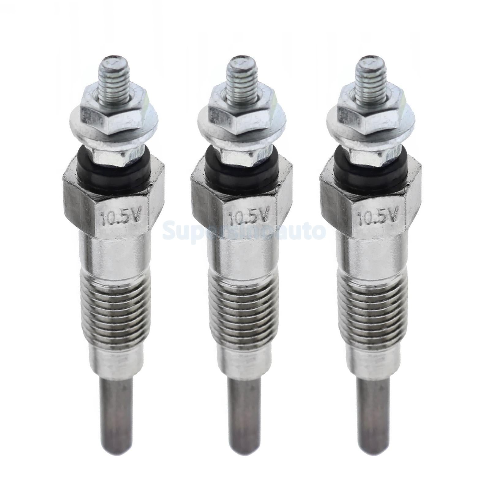 3PC Glow Plugs for Kawasaki Mule Kubota D600 D750 D850 D950 B1750D B1750E B7200D