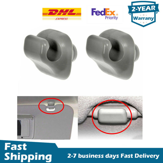 2X Sun Visor Bracket Hook Clip Hanger for Honda for Civic Accord Odyssey CR-V Grey