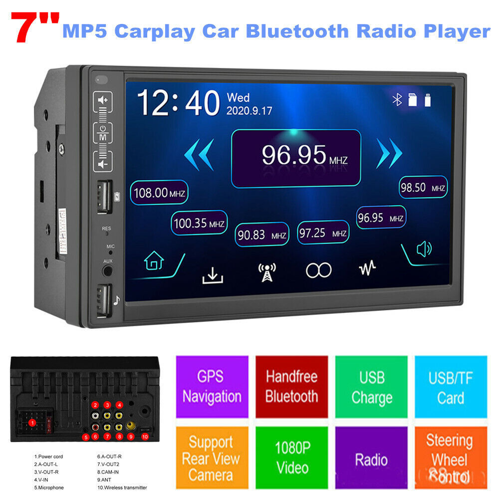 7-inch MP5 car player, Bluetooth music radio player, reverse video all-in-one unit - n