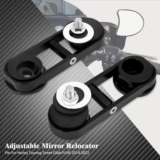 180¡ã Adjustable Drop Mirror Mount Black Fit for Harley Street Glide 2014-2022 Q