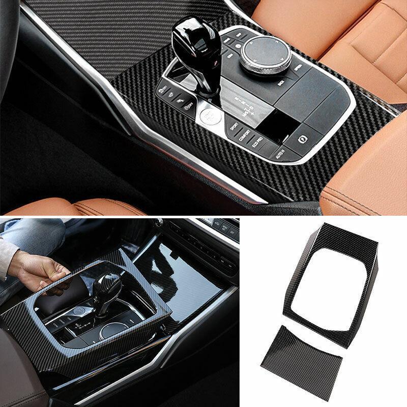 for BMW 3-Series G20 2019-21 Carbon Fiber Central Console Gear Shift Frame Trim