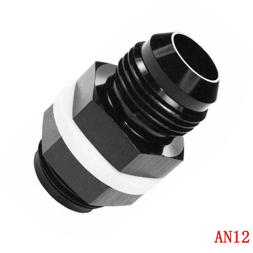 12 AN AN12 Flare Fuel Cell Bulkhead Fitting With Washer Black Q