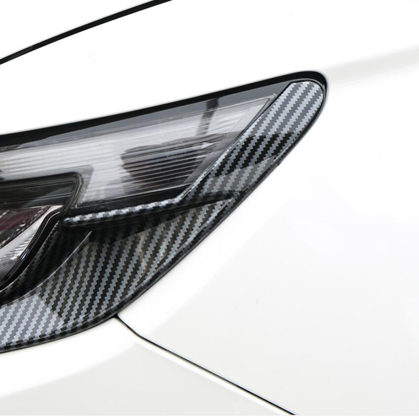 For 2023 for Honda CR-V CRV Carbon Fiber Front Headlight Lamp Eyebrow Strips Trim 2P v