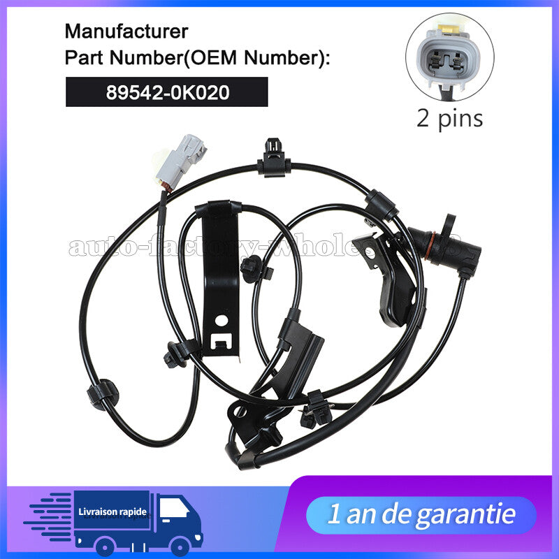 Capteur ABS avant droite Avant pour 89542-0K020 HCA-TY-099 412W0726 n