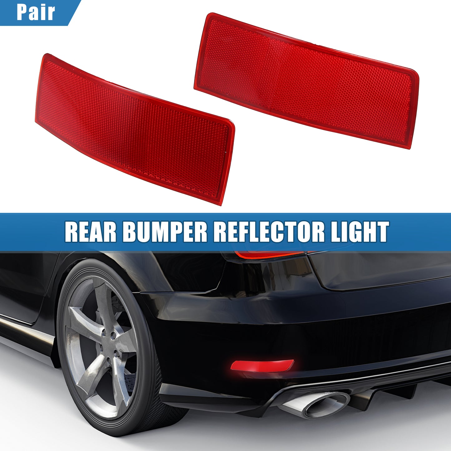 Rear bumper reflector light 2048200174, suitable for ABS, red/grey, 1 pair. n