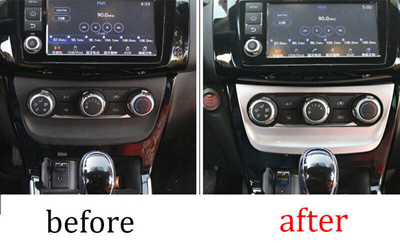 Central Console AC Button Cover Decor for Nissan Sentra Sylphy 2013-2019 Silver