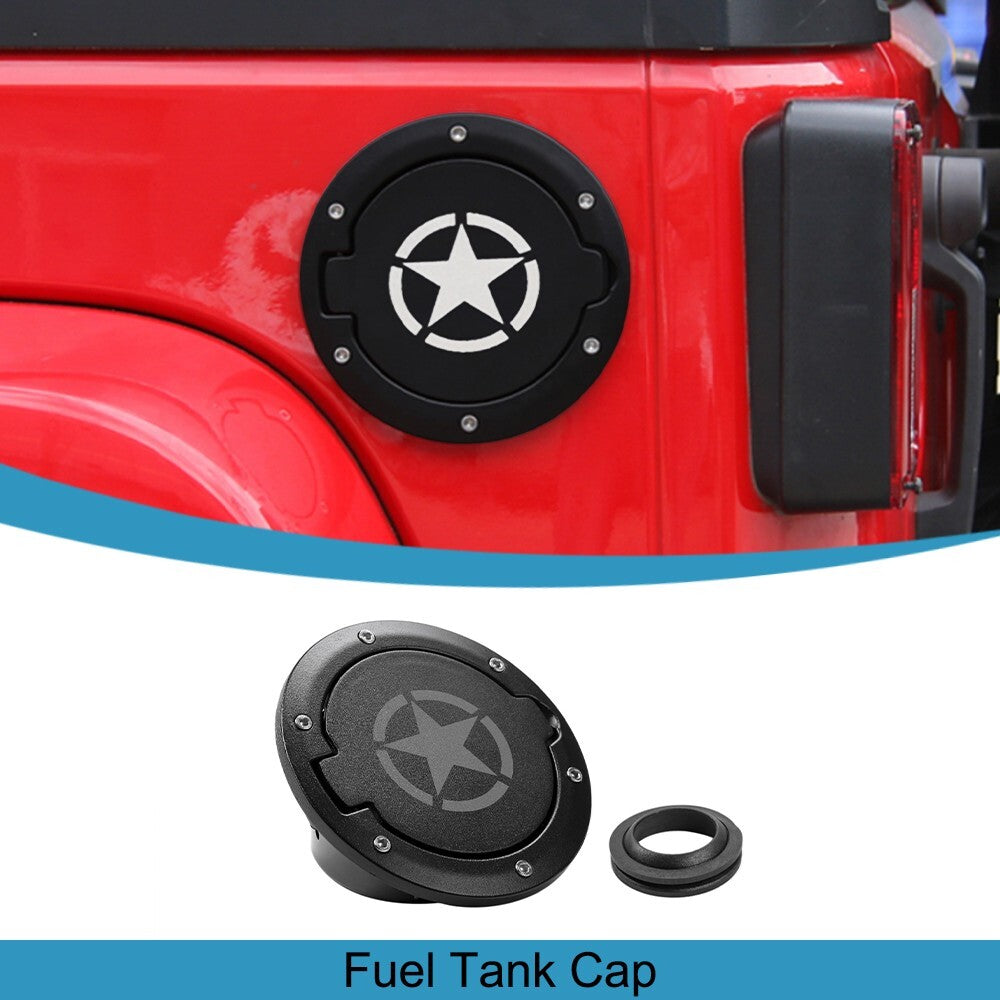 Fuel Filler Door Cover Gas Lid Tank Cap for Jeep for Wrangler Jk Unlimited 2007-2017