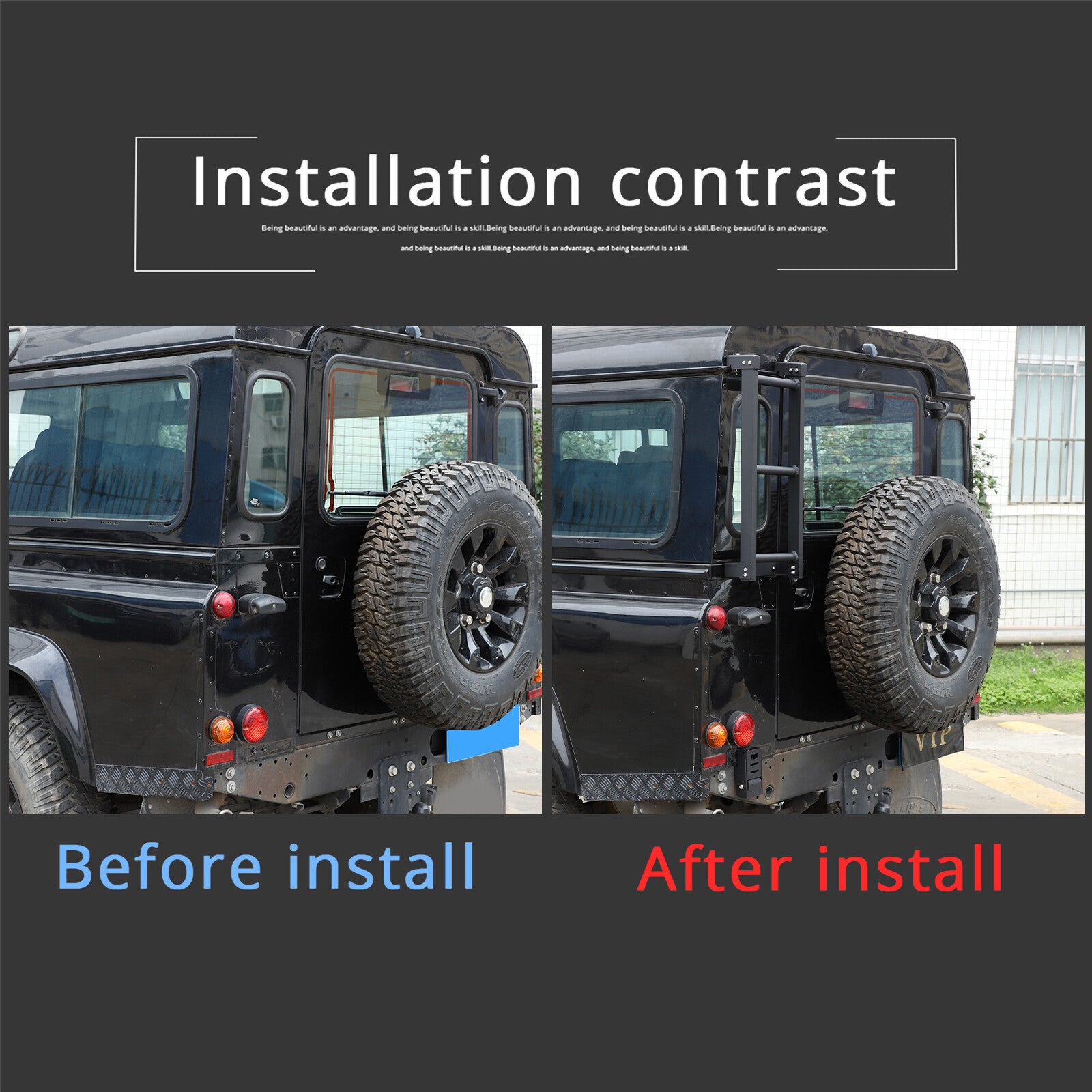 Rear tailgate roof ladder climbing basket suitable for Land Rover for Defender 90 110 2004-2018 Q
