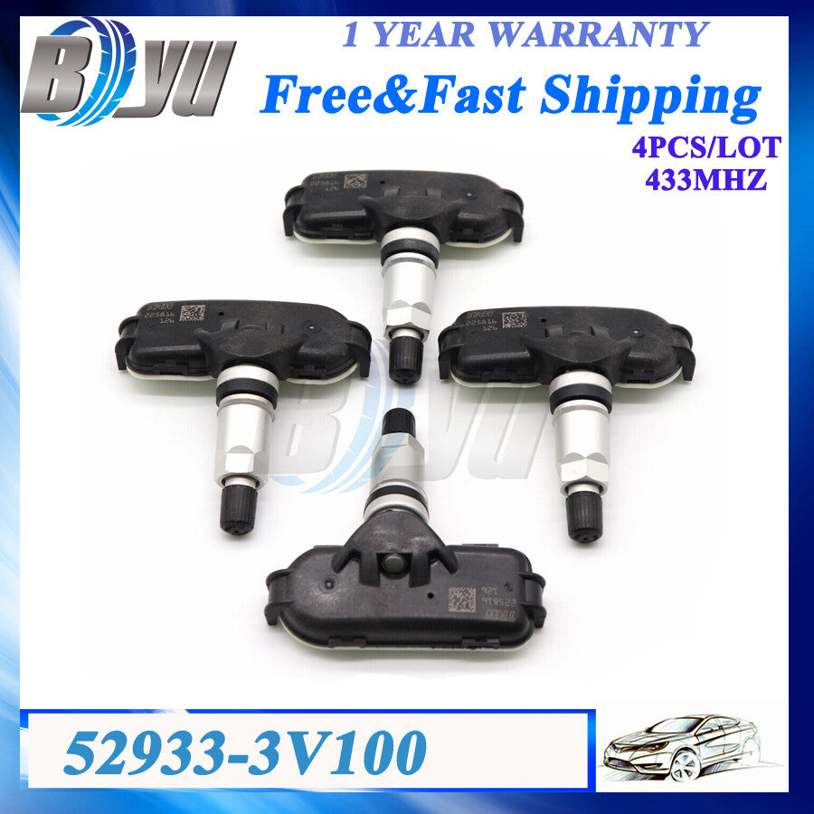 4X TPMS Tire Pressure Sensor 52933-3V100 433MHZ for HYUNDAI Azera i40 VF ix35