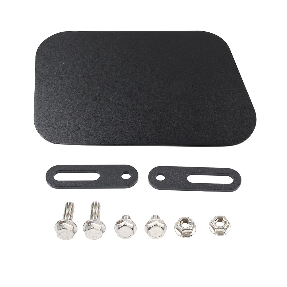 Black Motorcycle Universal Right Side Number Plate Panel Cover CNC