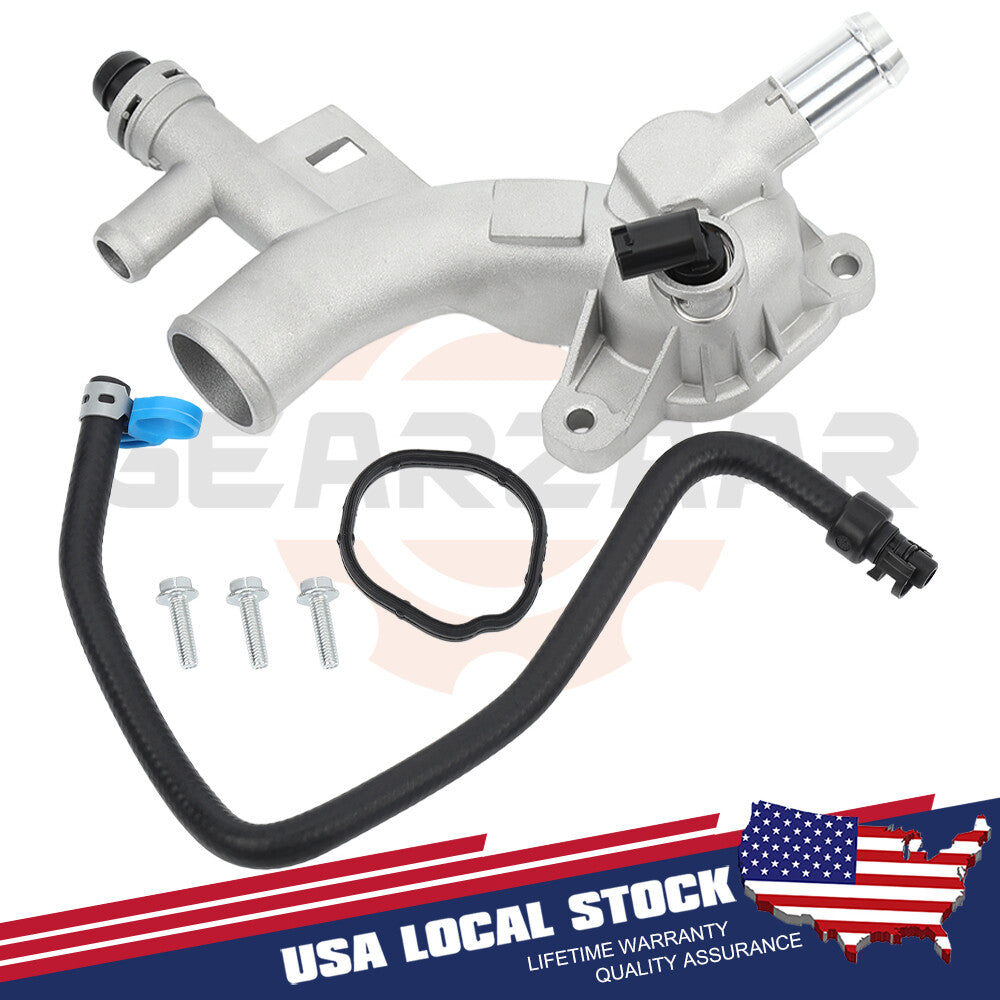 Engine Coolant Water Outlet w/Hose for 2012-2020 for Chevy Trax Sonic 2011-16 for Cruze