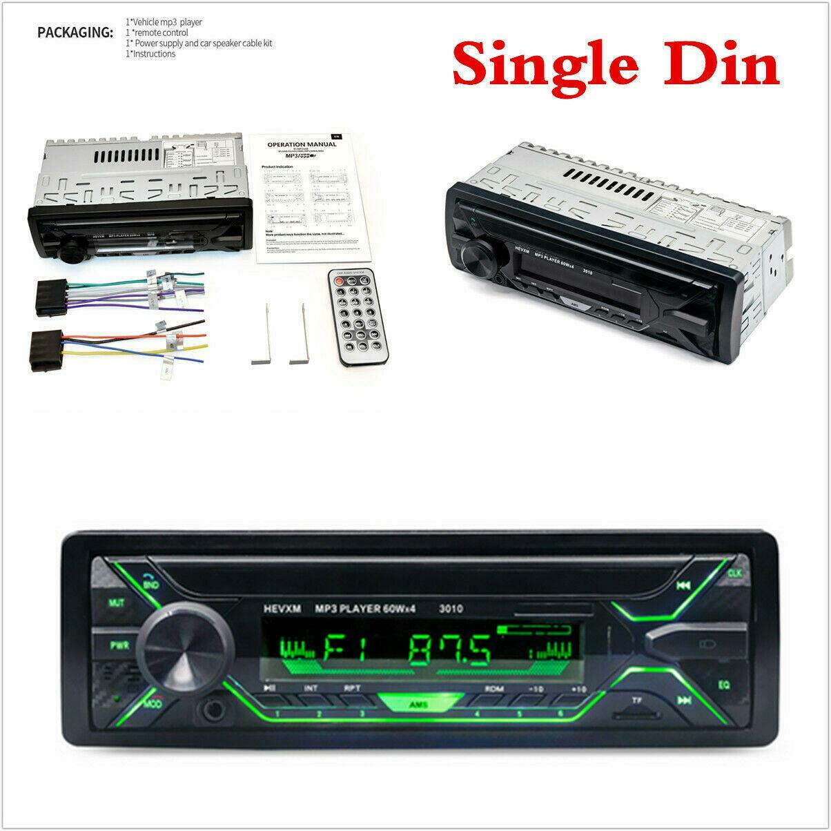 Car DC12V FM Stereo Radio with Bluetooth 1 DIN Built-in Hands- SD/USB AUX Main Unit n