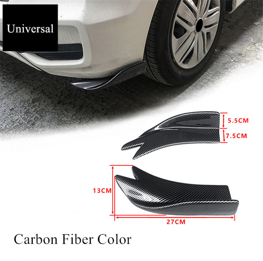 2Pcs Car Rear Lip Wrap Angle Splitters Canard Diffuser Spoiler Carbon Fiber Look Q