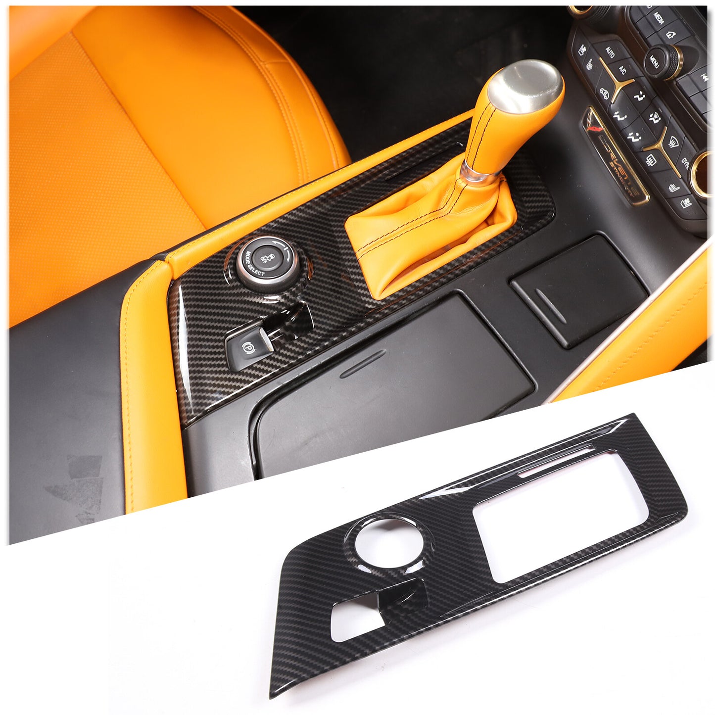 ABS red interior door armrest panel decorative cover suitable for Corvette C8 2020-2023- v