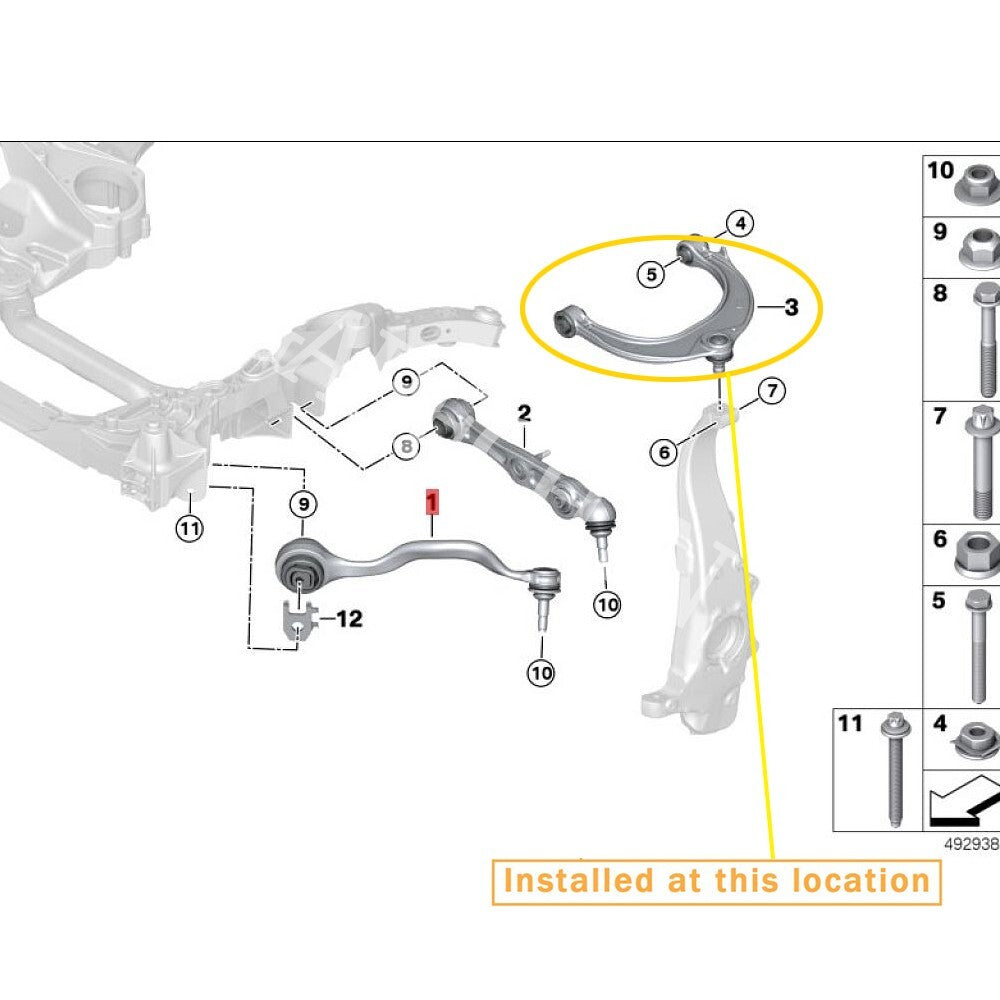 for Rolls-Royce Cullinan 2020 Left Upper Control Wrist Arm Equipment Manufacturer: 31106878255