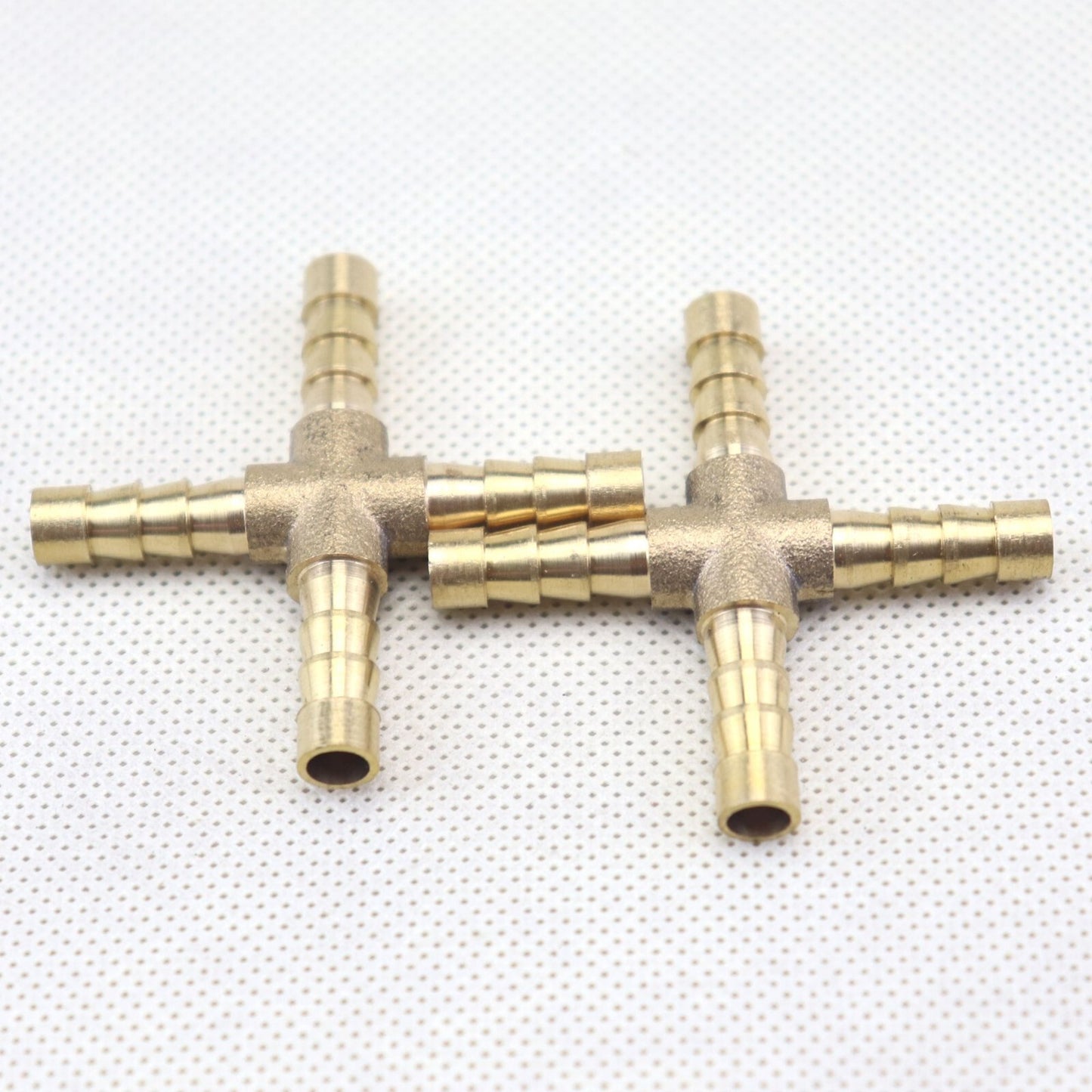 2-Piece Hose Rod 4-Way Cross Brass Fittings Threaded Gas Fuel Water Air 1/4 (6 mm)