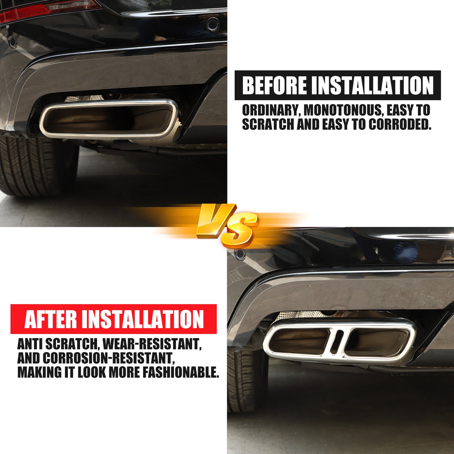 Chrome rear exhaust muffler tip trim for Range Rover Sport 2023 - 2024